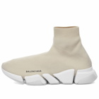 Balenciaga Men's Speed 2.0 LT Sneakers in Light Beige/White