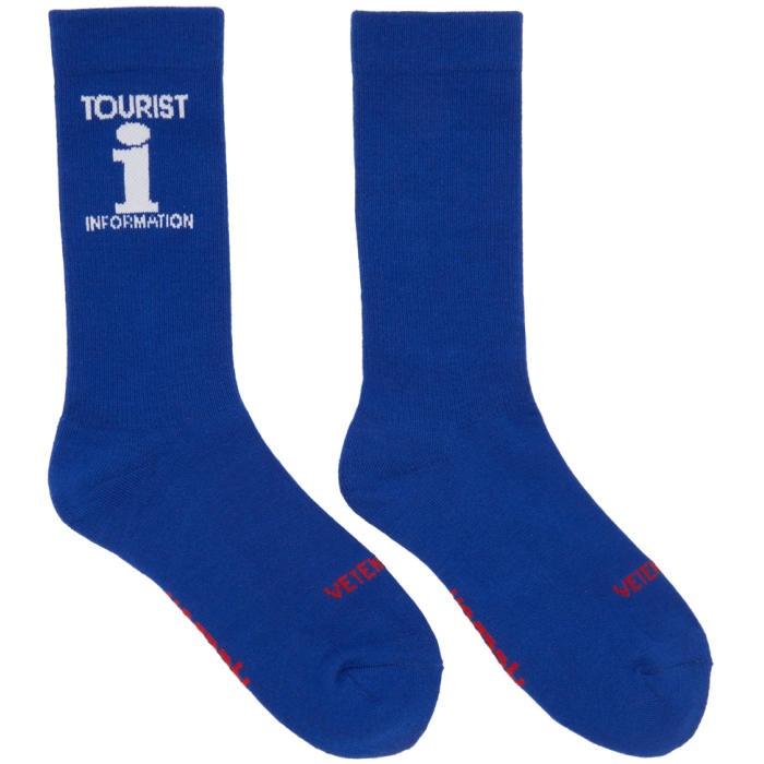 Photo: Vetements Blue Reebok Edition Tourist Socks