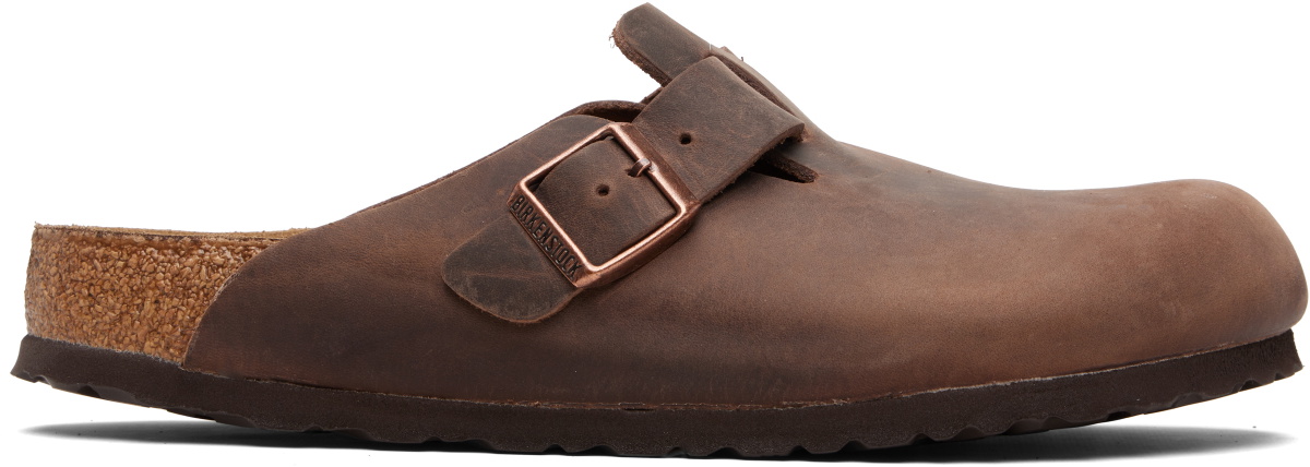 Birkenstock Brown Regular Boston Soft Footbed Slip-on Loafers