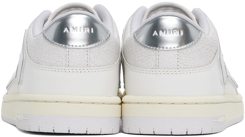 AMIRI White & Silver Metallic Skel Top Sneakers Amiri