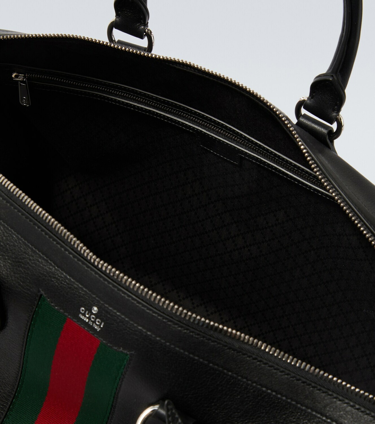 Gucci Web Trademark Medium leather duffel bag