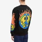 Market Men's Smiley Earth On Fire Crew Sweat in Black