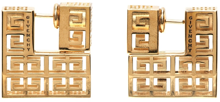 Photo: Givenchy Gold Square Monogram Earrings