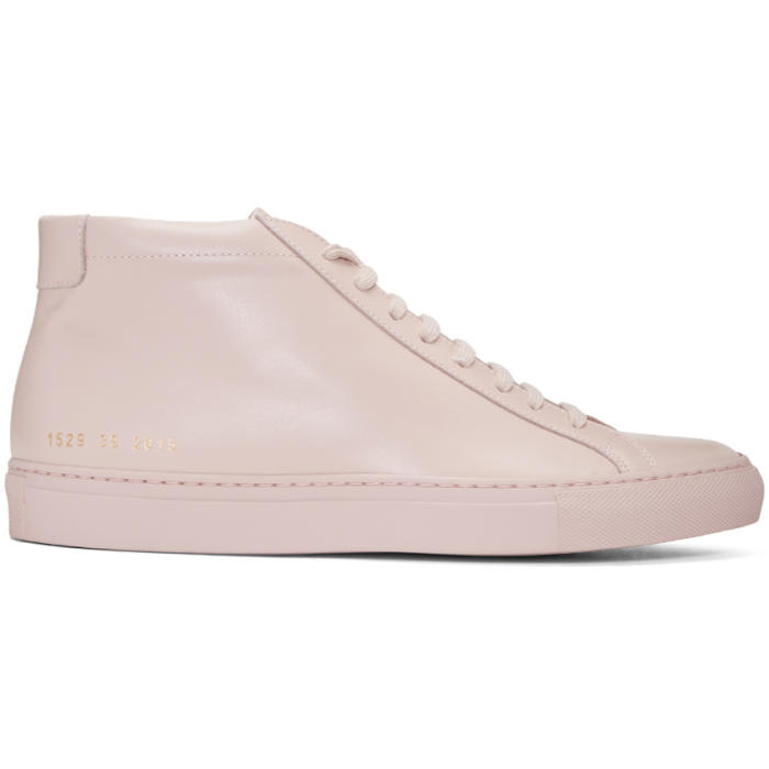 Photo: Common Projects Pink Original Achilles Mid Sneakers 