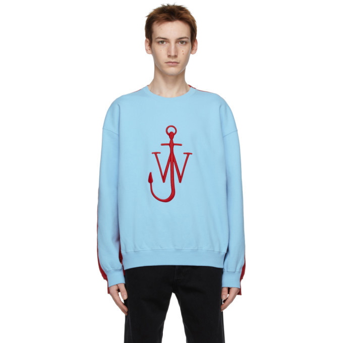 Photo: JW Anderson Blue and Red Contrast Paneled Logo Sweatshirt