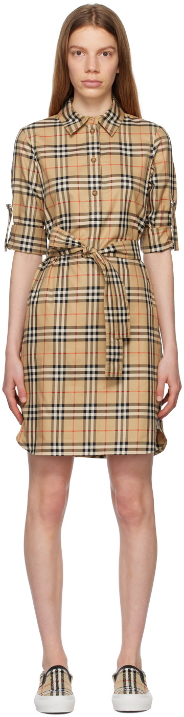 Burberry Beige Vintage Check Minidress Burberry