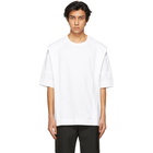 Juun.J White Jersey and Poplin Side Slit T-Shirt