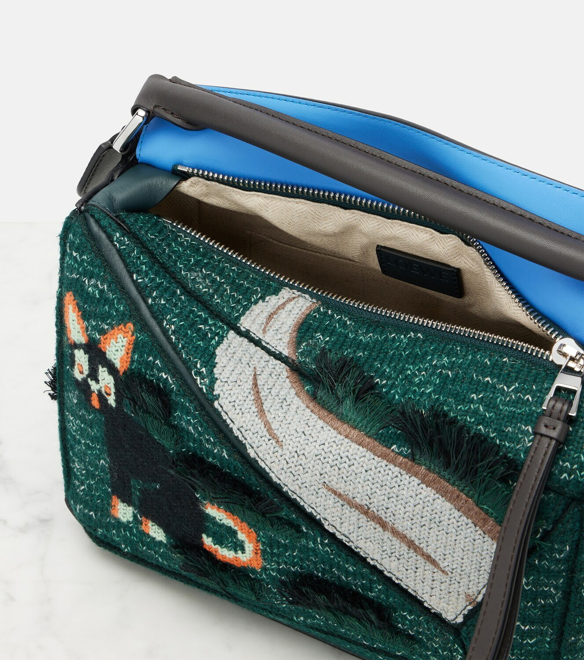 Loewe x Louis Wain Futurist Cat Puzzle tote bag