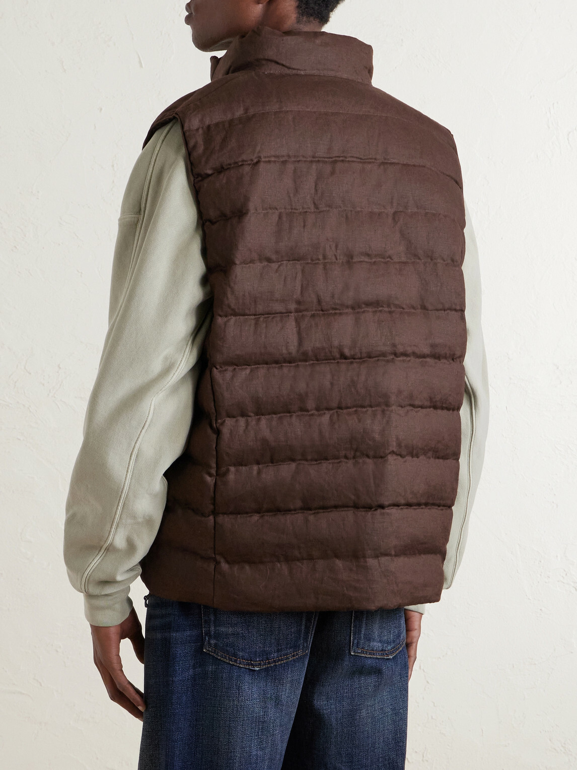 Polo Ralph Lauren - The Colden Logo-Embroidered Quilted Linen Vest - Brown