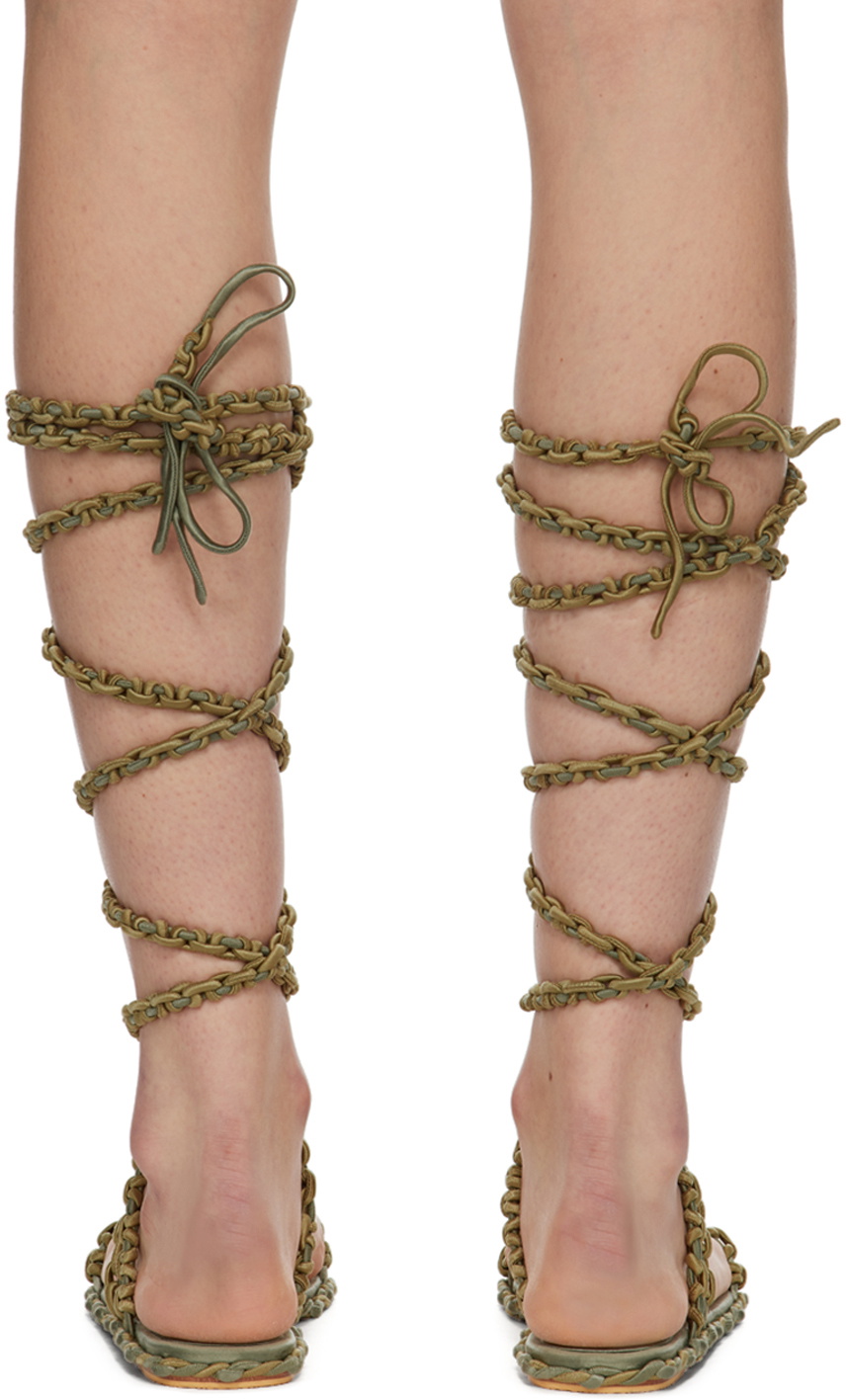 Isa Boulder SSENSE Exclusive Green Vine Sandals