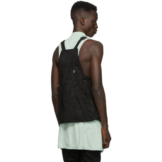 Boris Bidjan Saberi Black Vinyl Cotton Bag 2 Vest Boris Bidjan Saberi