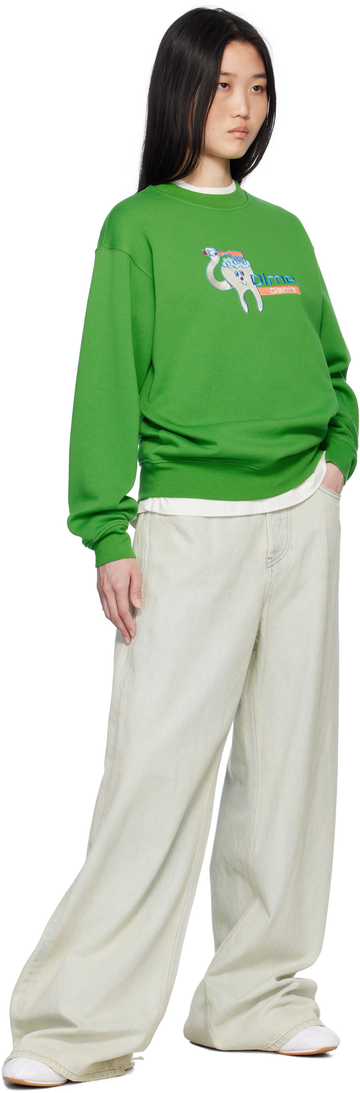 Dime Green Dental Care Crewneck Sweatshirt Dime