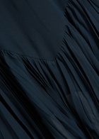 Reformation Salvia Flutter-sleeve Chiffon Midi Dress Navy