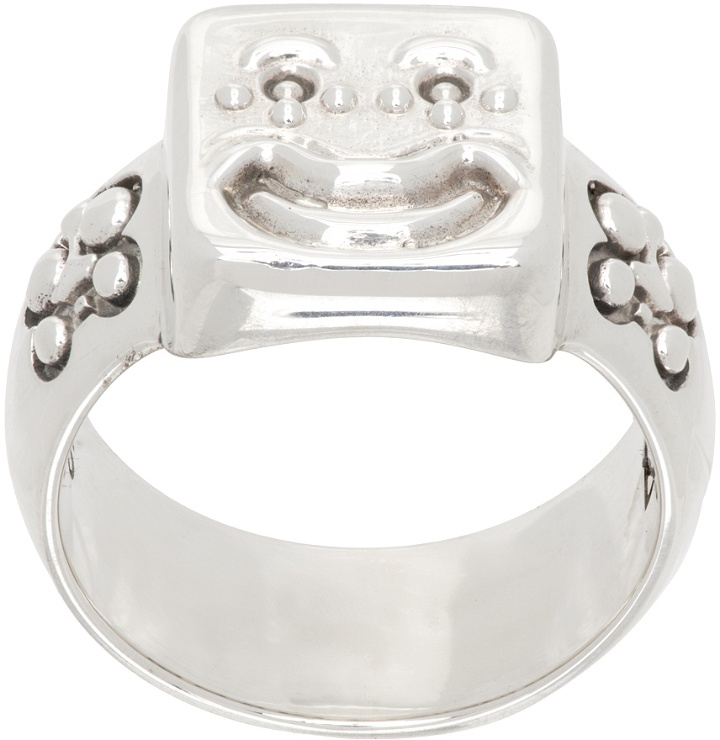 Photo: MAPLE Silver Smiley Signet Ring