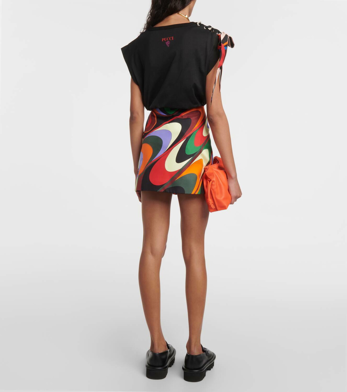 【EMILIO PUCCI】MULTICOLOR SILK SKIRT Emilio PUCCI Firenze Size 38 Signature Vintage Multi Color
