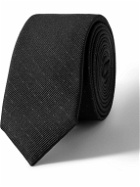 SAINT LAURENT - 5cm Polka-Dot Wool and Silk-Blend Jacquard Tie - Black