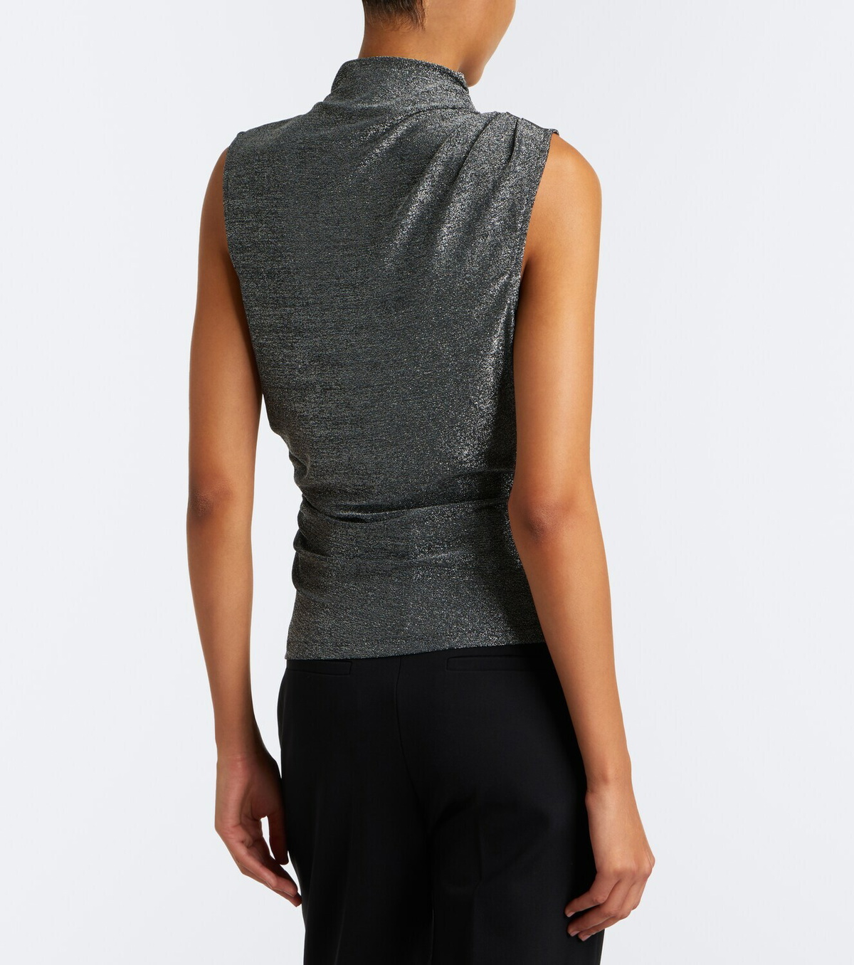Veronica Beard Mylie jersey lamé top