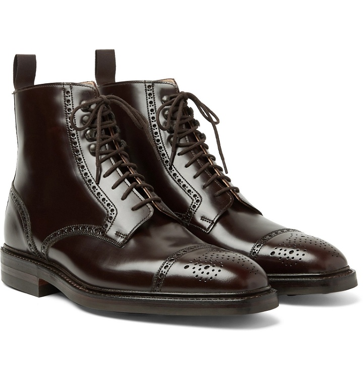 Photo: George Cleverley - Toby Polished-Leather Brogue Boots - Brown