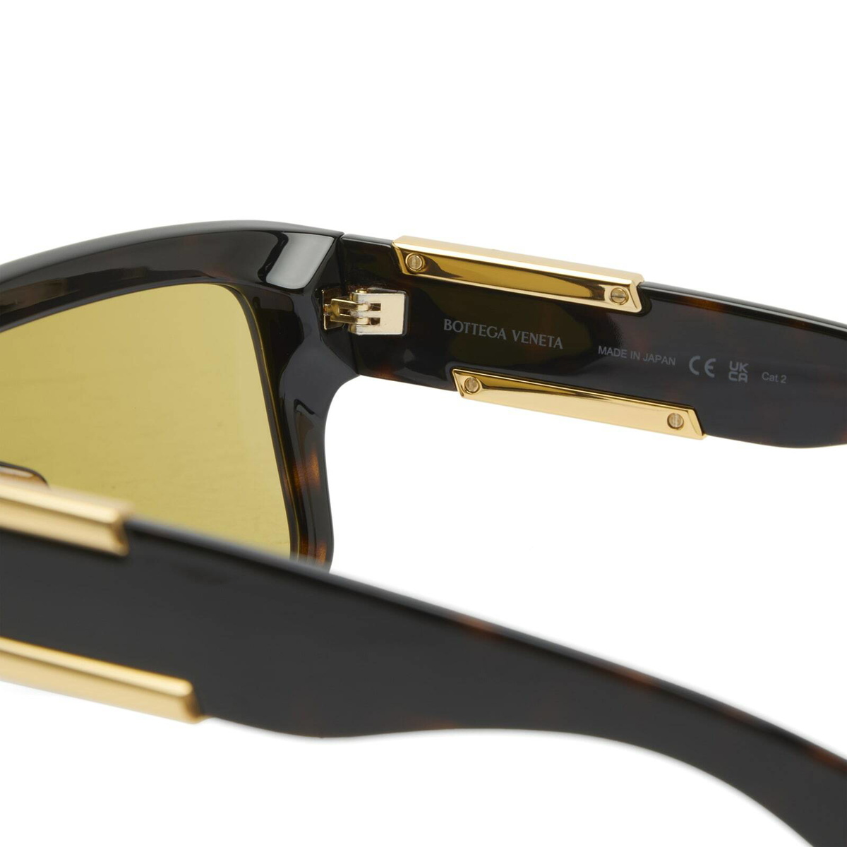 Bottega Veneta Eyewear Bottega Veneta BV1451S Sunglasses in Havana/Yellow 