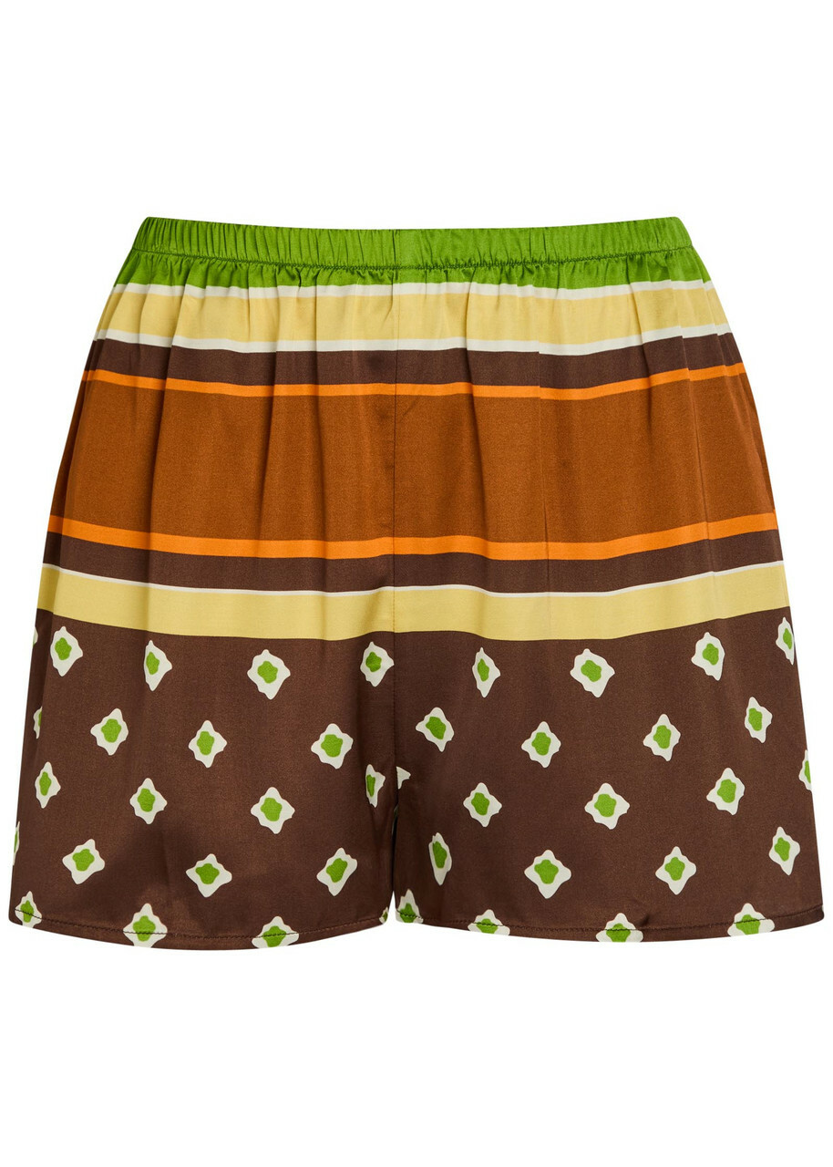 Faithfull The Brand Tia Patterned Satin Shorts Stripe