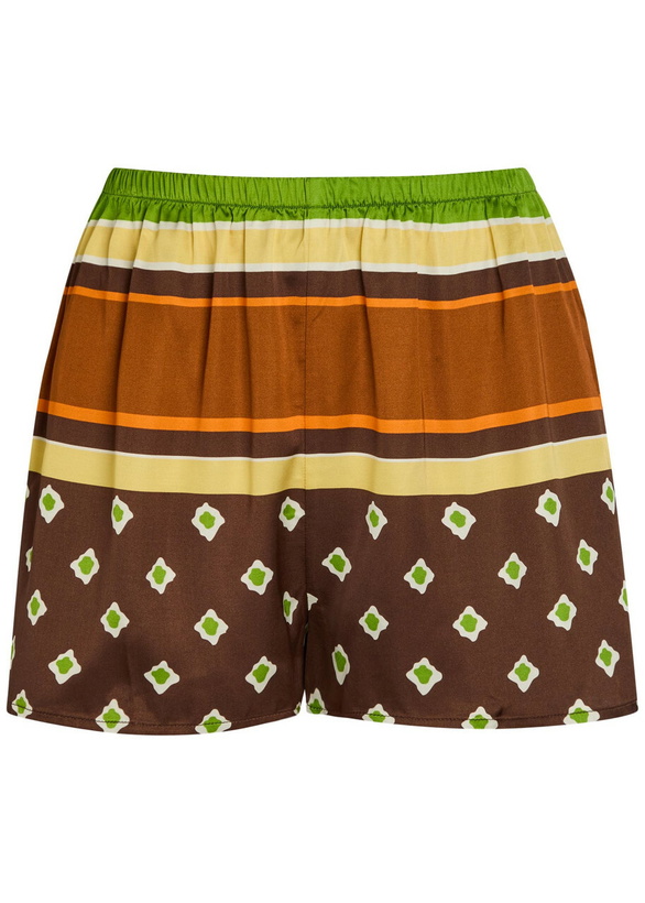 Photo: Faithfull The Brand Tia Patterned Satin Shorts Stripe
