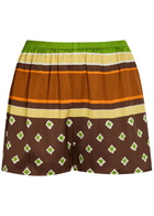 Faithfull The Brand Tia Patterned Satin Shorts Stripe