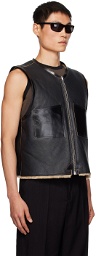 Our Legacy Black Patch Pocket Reversible Leather Vest