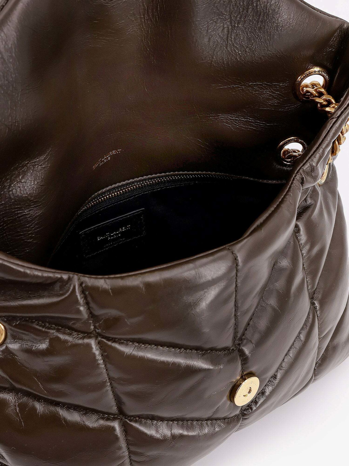 Saint Laurent Puffer Green Womens Shoulder Bag