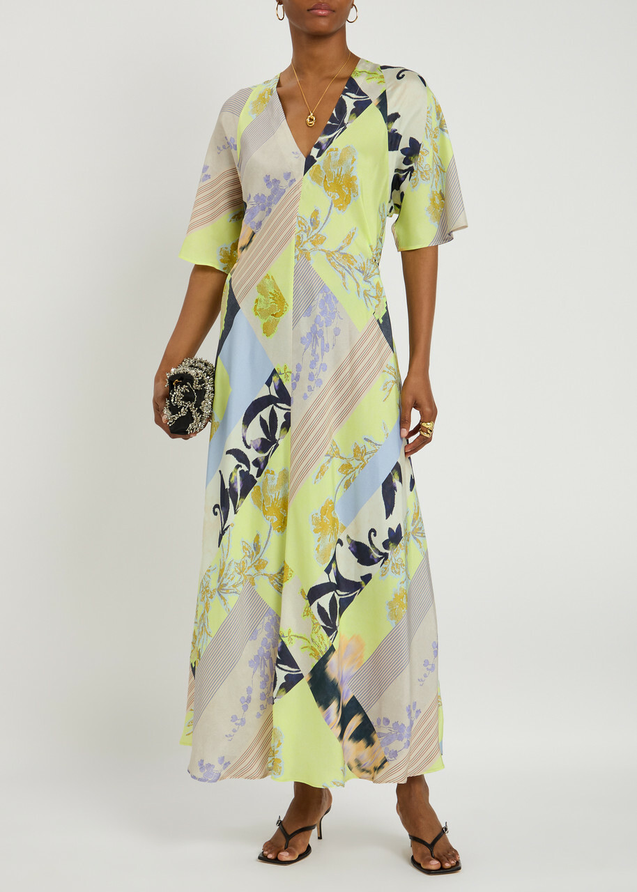 Forte_forte Garden-print Silk-twill Maxi Dress Multicoloured