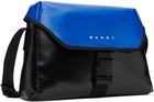 Marni Black & Blue Textured Messenger Bag