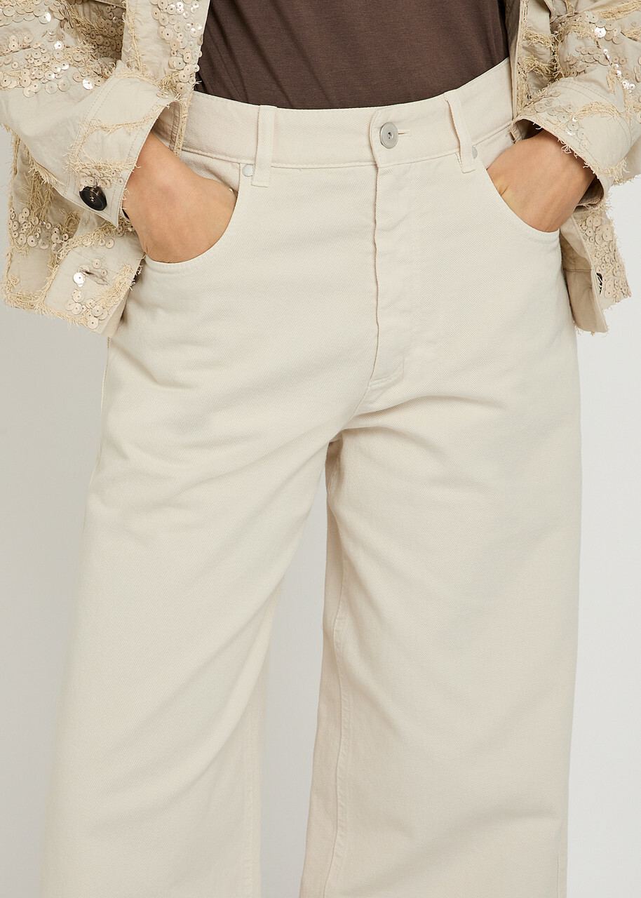 Brunello Cucinelli Wide-leg Jeans Off White