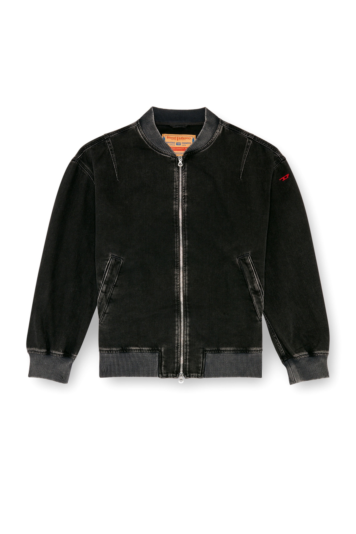 ジャケット・アウター diesel black bomber jacket Men's Bomber in padded nylon with Oval D | Black | Diesel