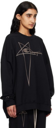 Rick Owens Black Champion Edition Jumbo Sweatshirt