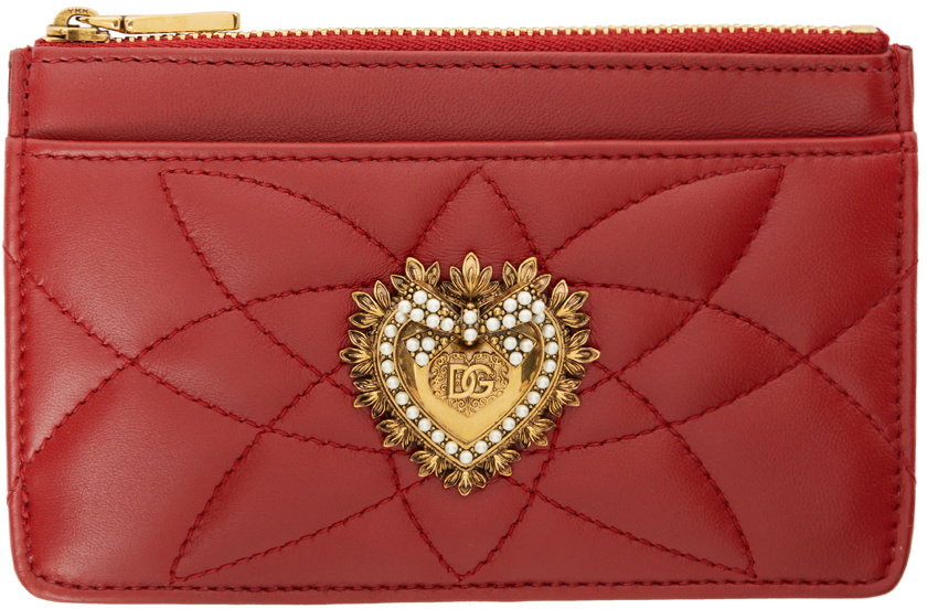 Dolce & Gabbana 'Devotion’ card holder Dauphine calfskin card holder in Brown for Women