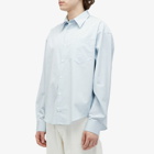 AMI Paris Men's Stripe Boxy Shirt in Cashmere Blue/Chalk