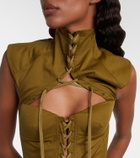 McQueen Cutout lace-up cotton corset top