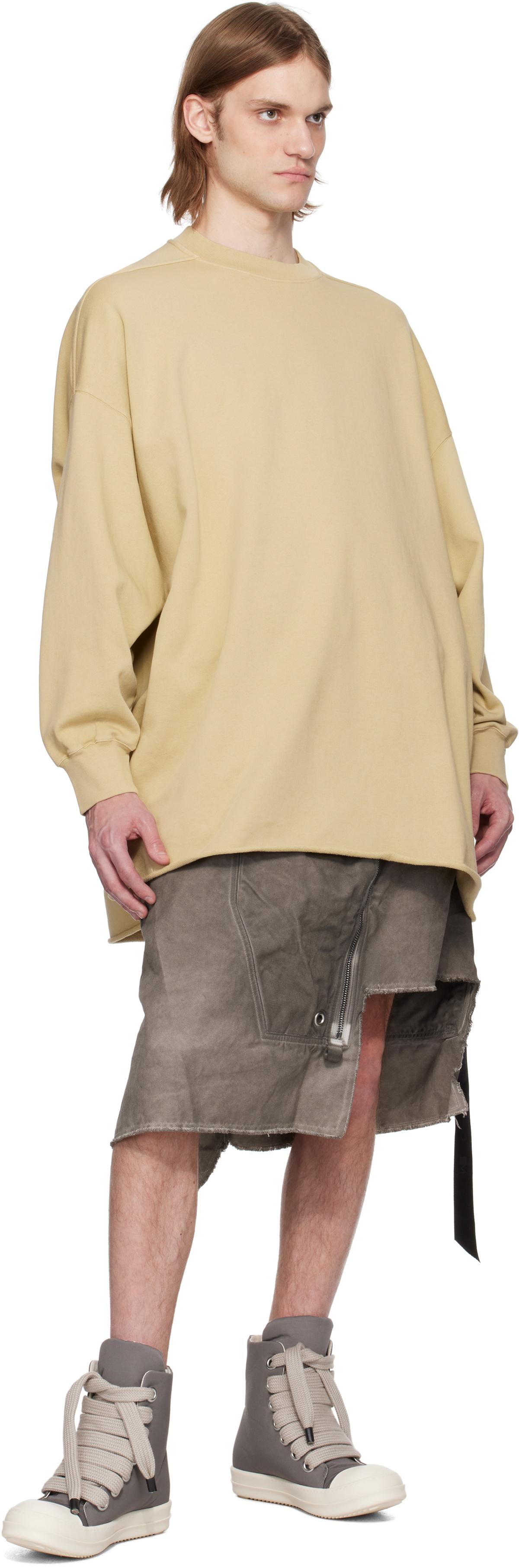 【RICK OWENS】グレー Hollywood Jumbo Lace Puffer スニーカー Rick Owens DRKSHDW Gray Hollywood Jumbo Lace Puffer Sneakers