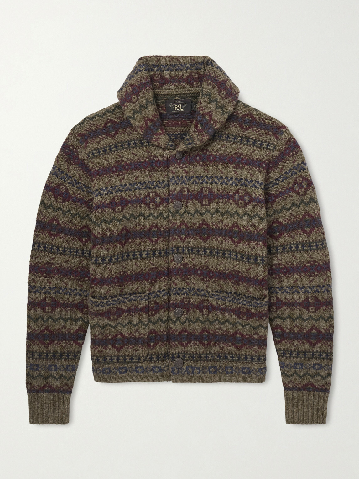 RRL - Shawl-Collar Fair Isle Wool Cardigan - Brown
