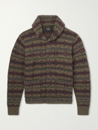 RRL - Shawl-Collar Fair Isle Wool Cardigan - Brown