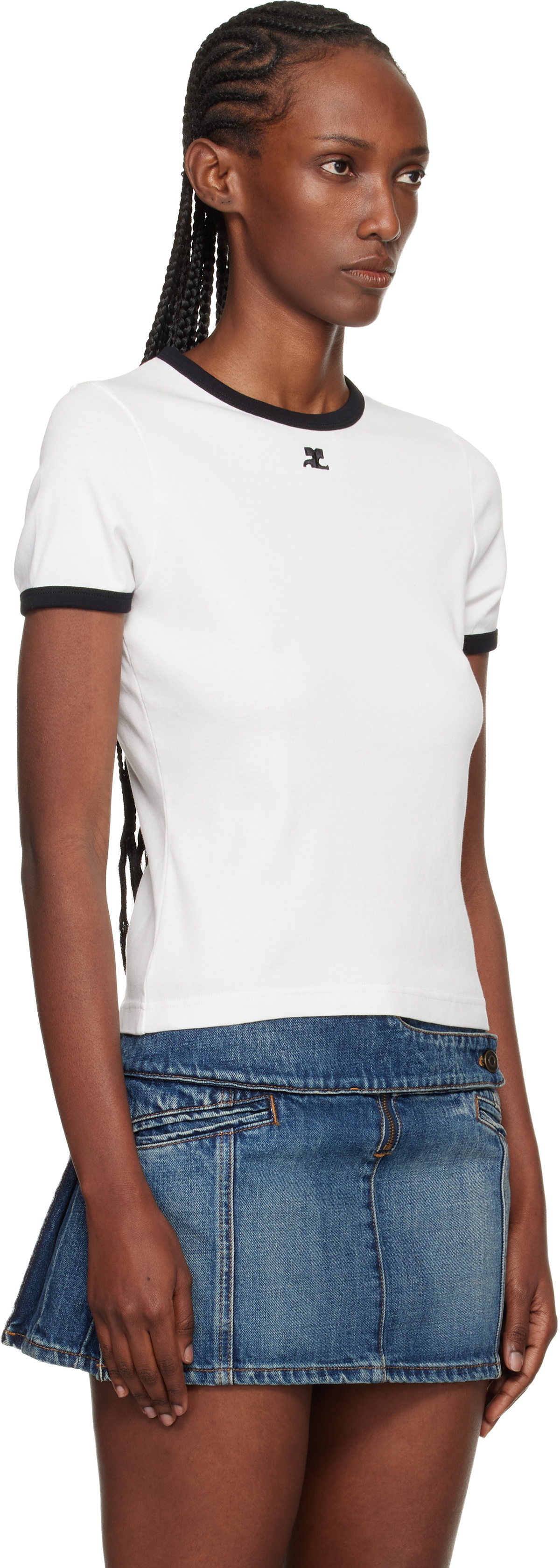 Courrèges White Signature Contrast T-shirt