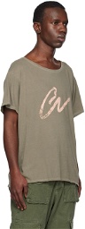 Greg Lauren Khaki 'GL' T-Shirt