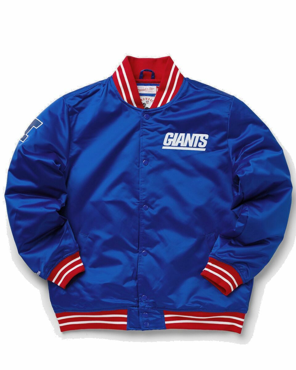 Photo: Mitchell & Ness Nfl Heavyweight Satin Jacket New York Giants Blue - Mens - College Jackets