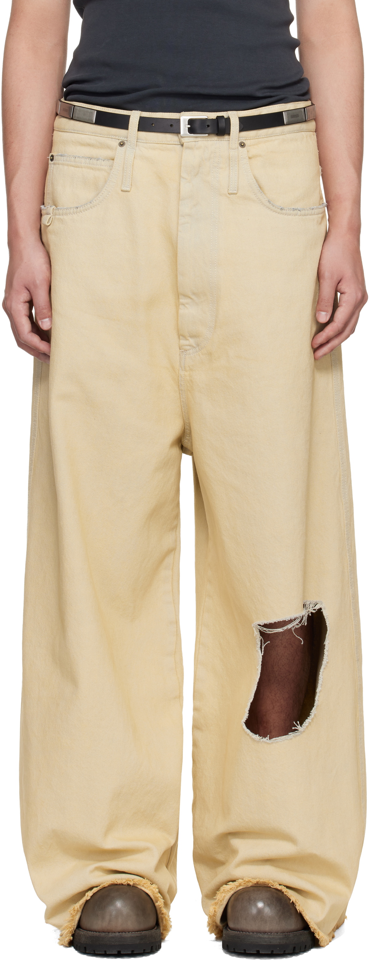 LU'U DAN Off-White Dumpster Denim Jeans