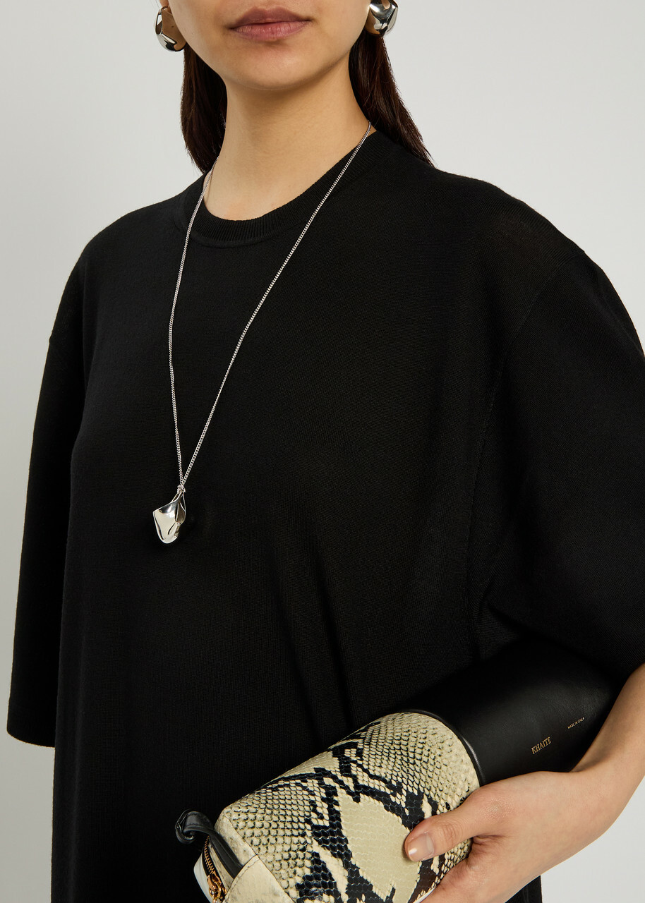 Khaite Lotus Small Palladium-plated Necklace - Silver - One Size