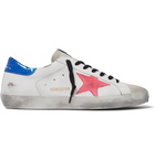 Golden Goose - Superstar Distressed Leather and Suede Sneakers - White