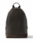 TOM FORD - Suede-Trimmed Full-Grain Leather Backpack