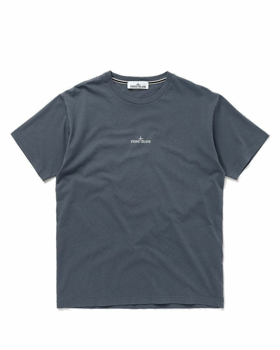 Photo: Stone Island Tee Cotton Jersey, 'stamp Two' Print, Garment Dyed Grey - Mens - Shortsleeves