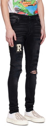 AMIRI Black Appliqué Jeans