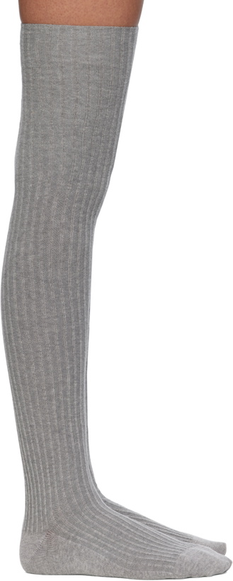 Photo: Baserange Two-Pack Black & Gray Overknee Socks