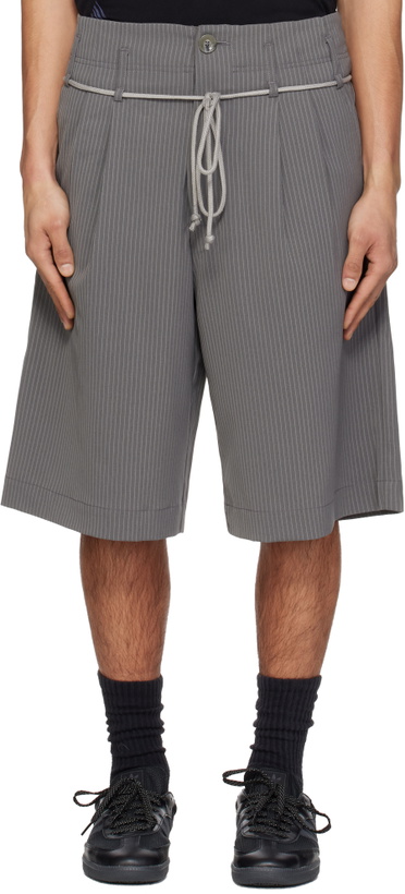 Photo: Song for the Mute Gray Double Pleated Shorts
